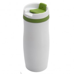 VIKI thermo mug 390 ml,  green/white - R08336.05