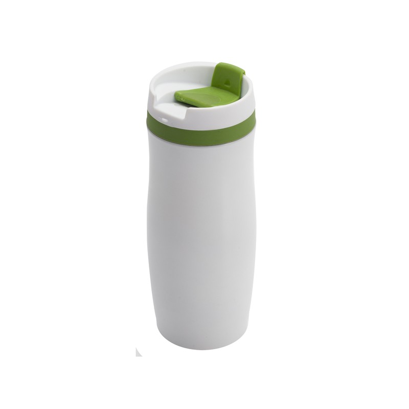 VIKI thermo mug 390 ml,  green/white - R08336.05