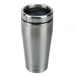 LANDSKRONA thermo mug 380 ml,  silver/black - R08392