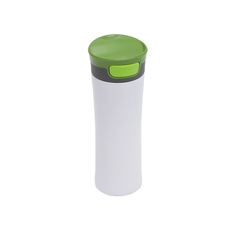 TELESCOPE thermo mug 430 ml,  white/green - R08326.06