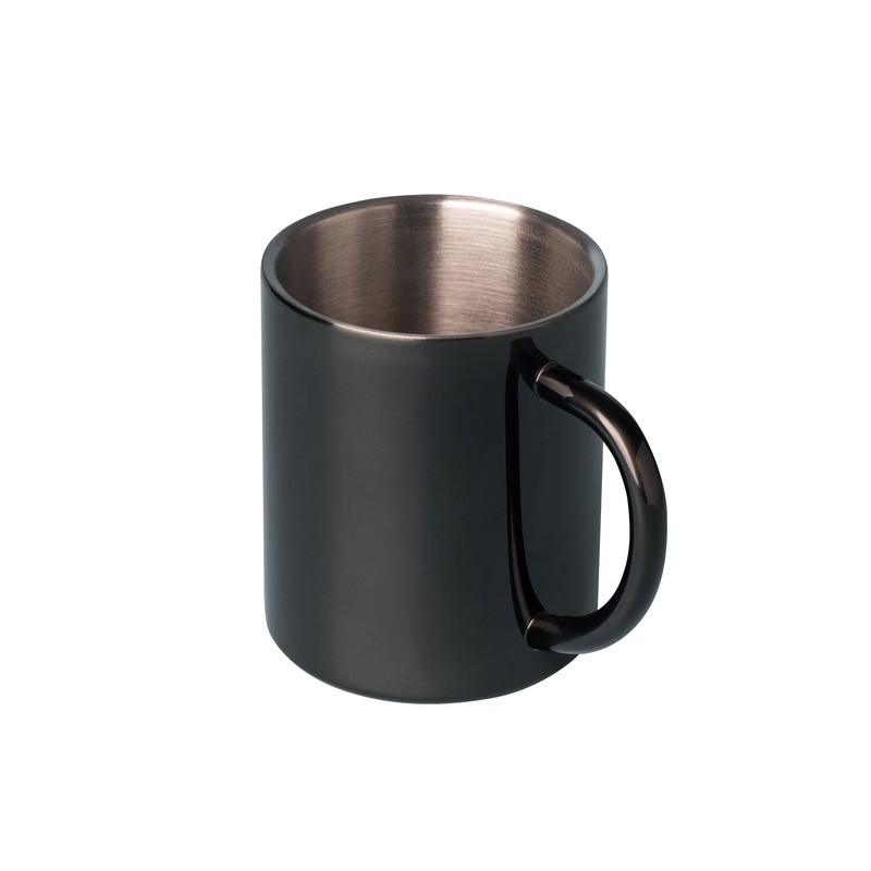 STALWART 240 ml stainless steel mug, black - R08490.02