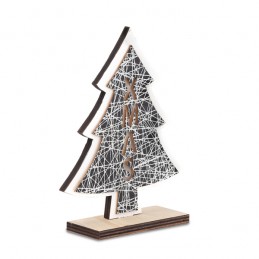 CHRISTMAS TREE wooden decor with LED light, beige - X91029.13