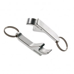 ALUMINIUM key ring with opener,  silver - R73720