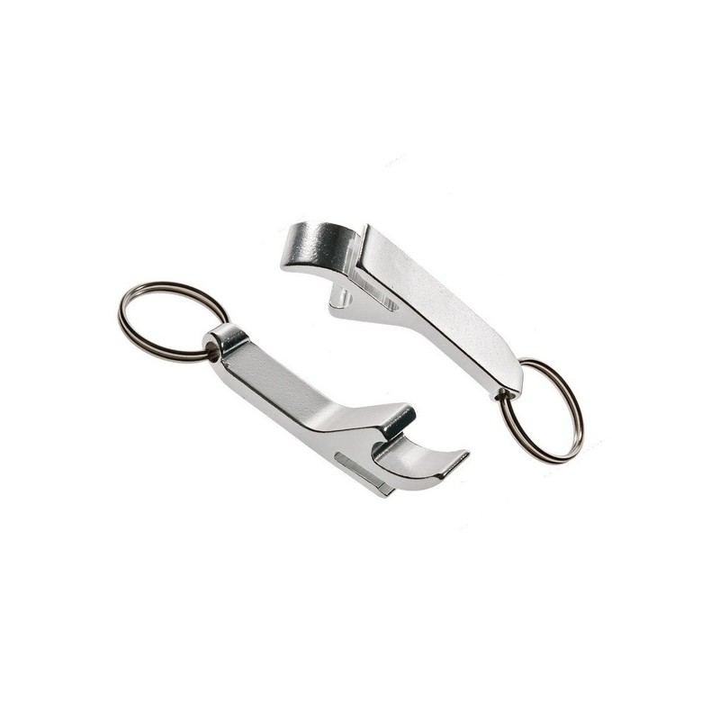 ALUMINIUM key ring with opener,  silver - R73720