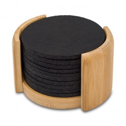 MAZZO RPET felt coaster set, black - R17685.02