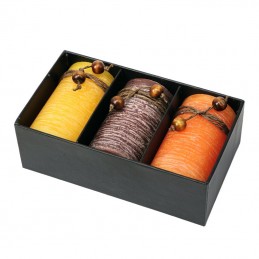 SCENTED set of perfumed candles,  brown/yellow - R17476