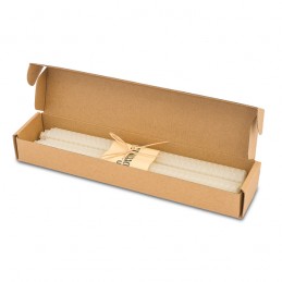 BIELLA set of 2 long beeswax candles, white - R17464.06
