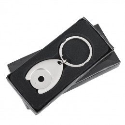 DISC metal key ring with token,  silver - R73269