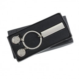 FLAT metal key ring,  silver - R73264