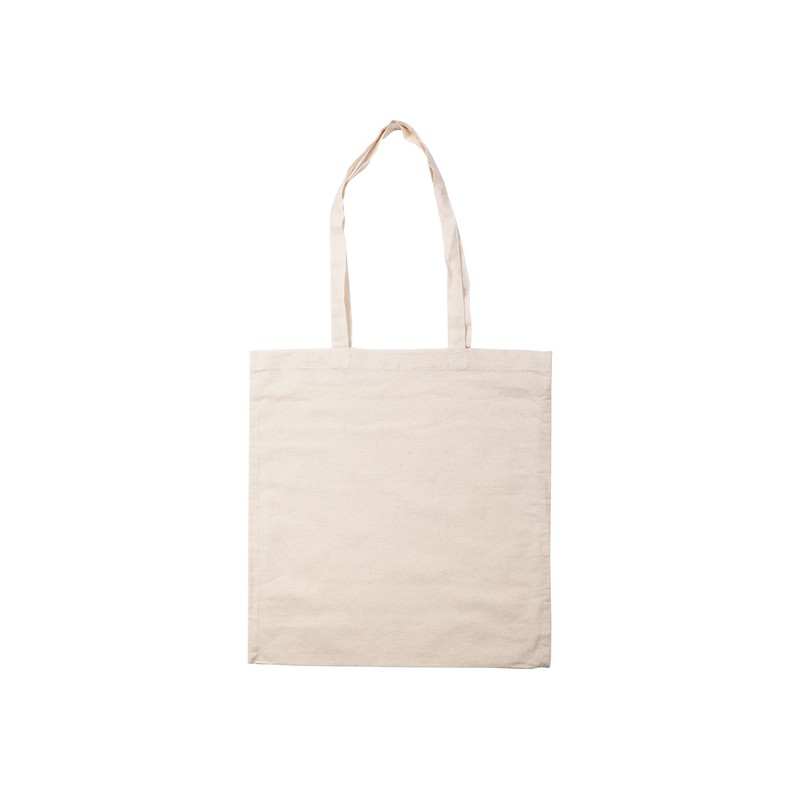 COTTON LONG shopping bag from cotton, beige - R08517.13