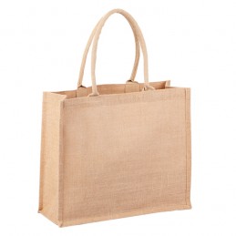 NATURAL SHOPPER laminated shopping bag from jute, beige - R08507.13