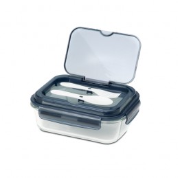LAGOS glass lunch box with cutlery 1 000 ml, black - R08444.02
