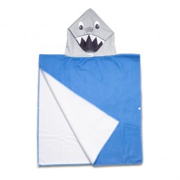 SHARKY poncho-towel with a hood, blue - R07977.04