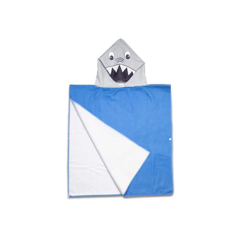 SHARKY poncho-towel with a hood, blue - R07977.04