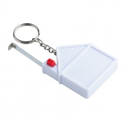 HOUSE key ring with tape measure 2 m,  white - R17616