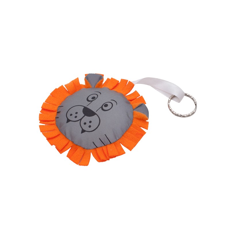 LION RING reflective key ring,  orange/silver - R73838.15
