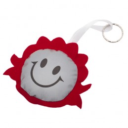 SMILING GIRL reflective key ring,  red/silver - R73836.08