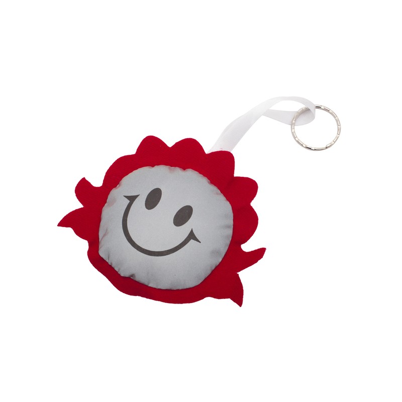 SMILING GIRL reflective key ring,  red/silver - R73836.08