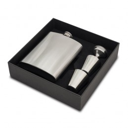 LUCAN hip flask gift set, silver - R08310.01