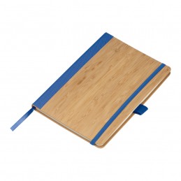 Caiet cu coperta din bambus file liniate, Albastru - 2377404