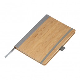 Caiet cu coperta din bambus file liniate, Gri - 2377407
