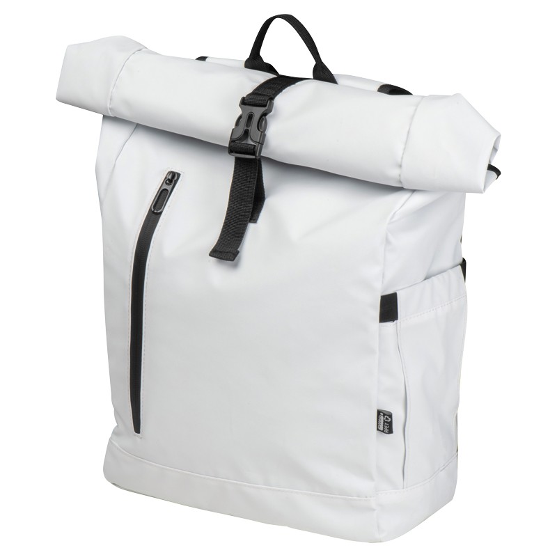 Rucsac laptop RPET Oklahoma, Alb  - 379006