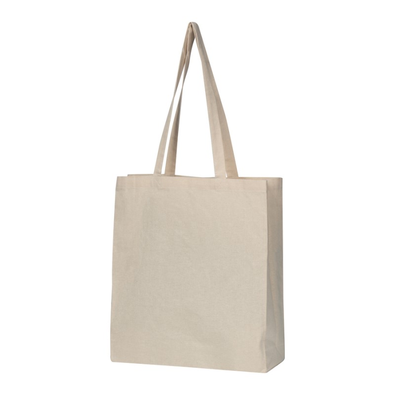 Sacoșă de cumpărături cu pliu din bumbac organic 180 gmp, Beige - 6322213