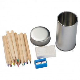 Set creioane în cutie metalică, Gri-Argintiu - 1357907