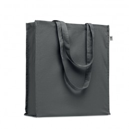 Sacoșă cu burduf din bumbac organic 220g, MO2197-15 - Dark Grey