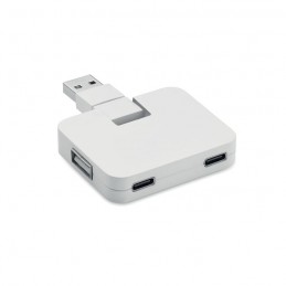 Hub USB 4 porturi + cablu 20 cm, MO2254-06 - White