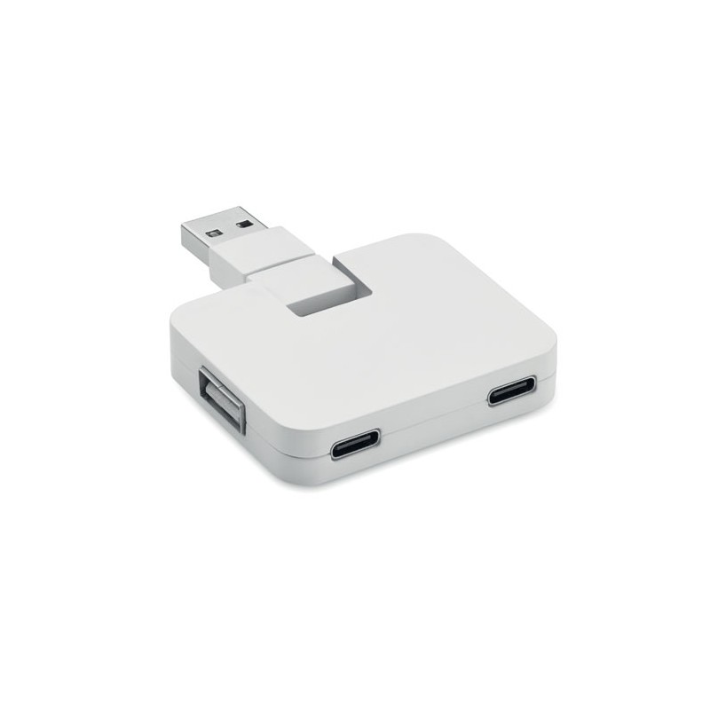 Hub USB 4 porturi + cablu 20 cm, MO2254-06 - White