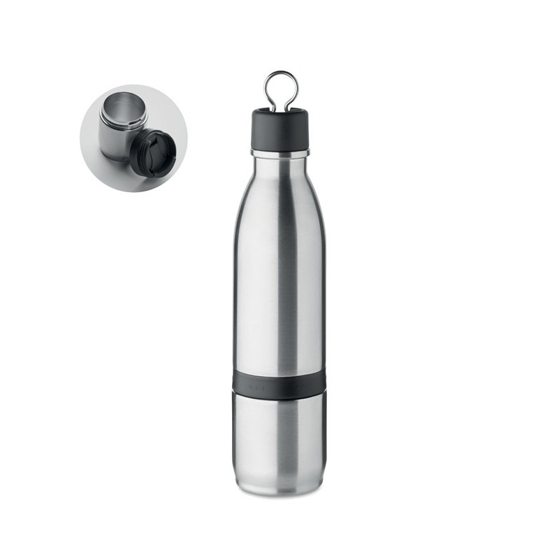 Sticlă 2 în 1 cu perete dublu 5, MO6948-16 - Matt Silver Sticlă 2 în 1 cu perete dublu 5, MO6948-16 - Matt Silver