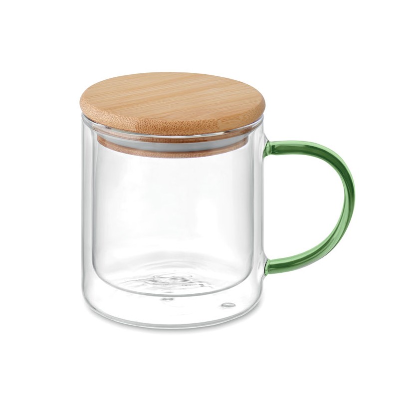 Cană borosilicat cu perete dublu, MO2200-24 - Transparent Green