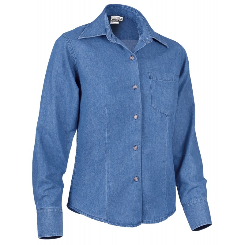 Women shirt PANTER, denim blue - 200g