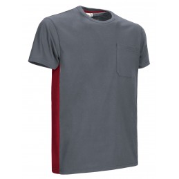 T-shirt THUNDER, cement grey-lotto red - 160g