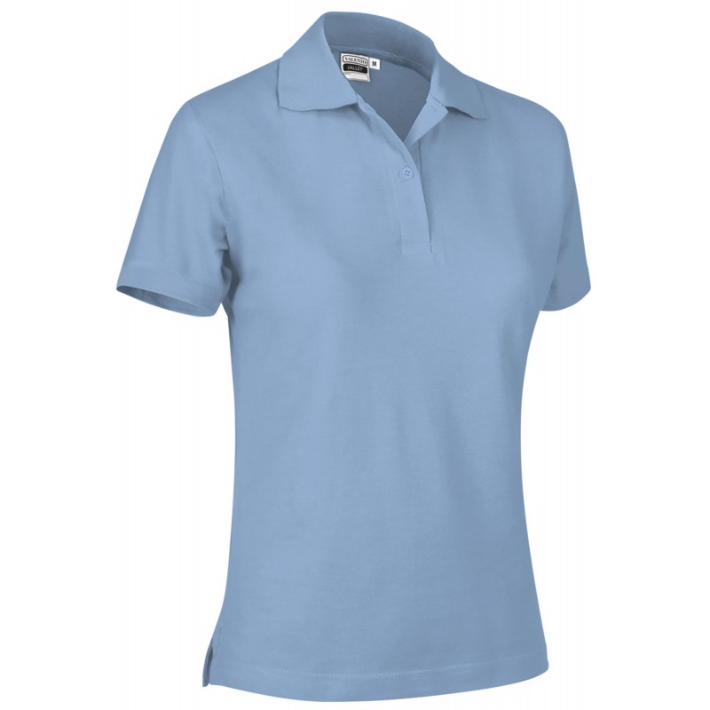 Women top poloshirt VALLEY, sky blue - 220g