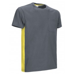 T-shirt THUNDER, cement grey-lemon yellow - 160g