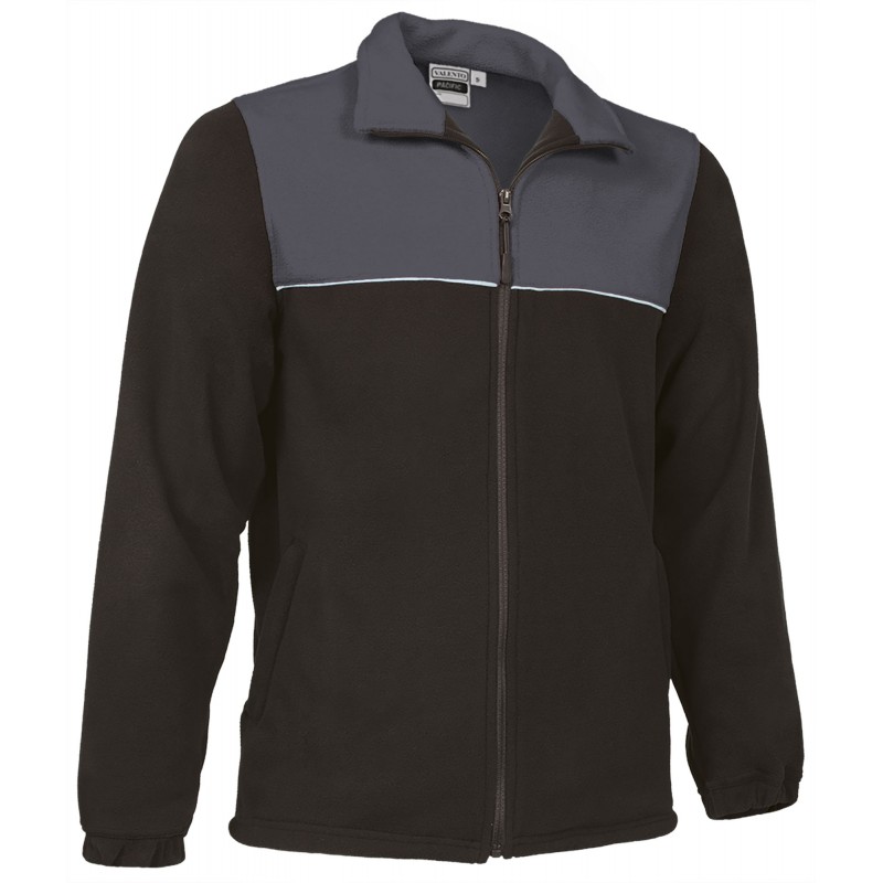 Fleece jacket PACIFIC, black-grey carbon-white - 300g