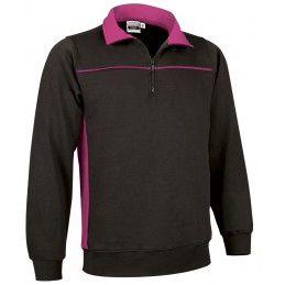 Sweatshirt THUNDER, black-pink magenta - 300g