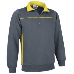 Sweatshirt THUNDER, cement grey-lemon yellow - 300g