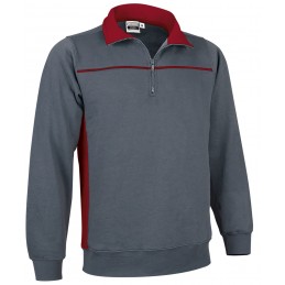 Sweatshirt THUNDER, cement grey-lotto red - 300g