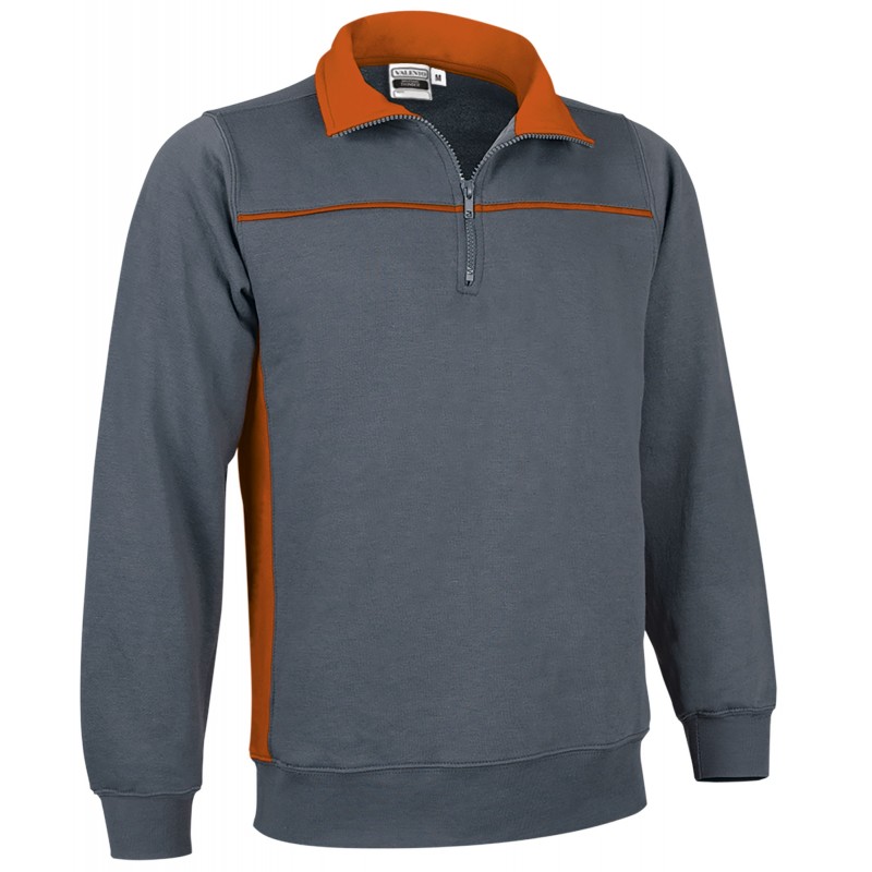 Sweatshirt THUNDER, cement grey-orange party - 300g