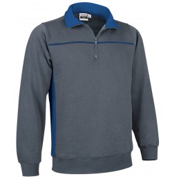Sweatshirt THUNDER, cement grey-royal blue - 300g