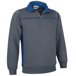 Sweatshirt THUNDER, cement grey-royal blue - 300g