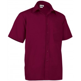 Short sleeve shirt OPORTO, mahogany garnet - 120g