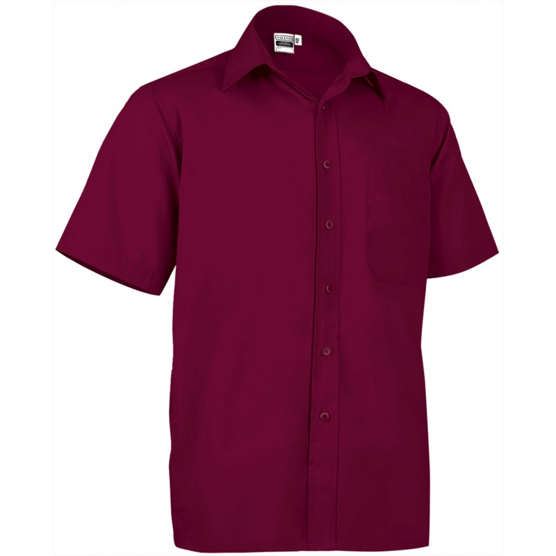 Short sleeve shirt OPORTO, mahogany garnet - 120g