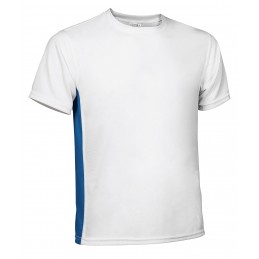 Technical t-shirt LEOPARD, white-royal blue - 145g