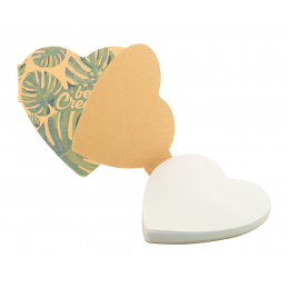 CreaStick Heart Eco, Carnețel sticky personalizat, natural - AP716764