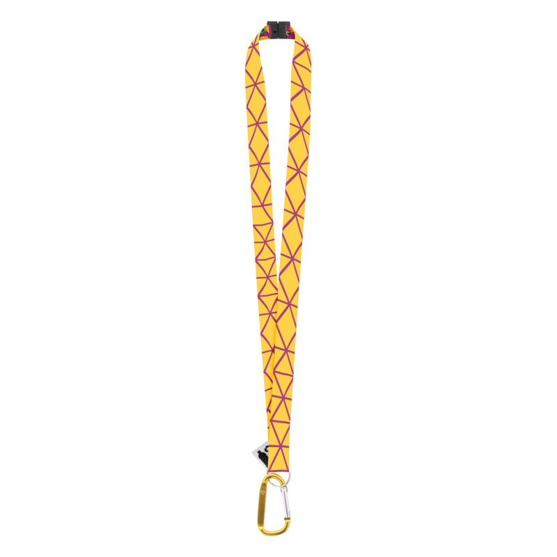 Subyard XL Safe RPET, lanyard cu sublimare, galben - AP716701-02 Subyard XL Safe RPET, lanyard cu sublimare, galben - AP716701-02