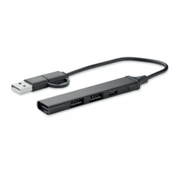 CURRENT, USB 4 porturi hub 19 cm, MO2294-03 - Negru